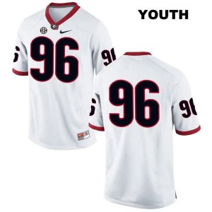 Youth Georgia Bulldogs NCAA #96 Jack Podlesny Nike Stitched White Authentic No Name College Football Jersey FTW5054CT